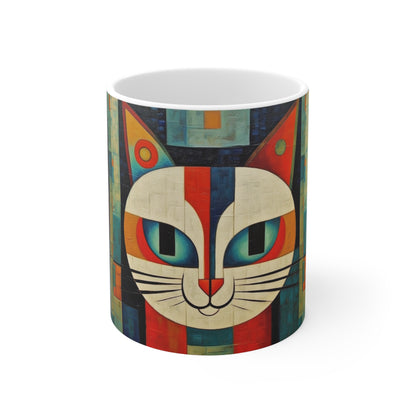 Midcentury Picasso Fusion: Ceramic Mug for Modern Art Enthusiasts