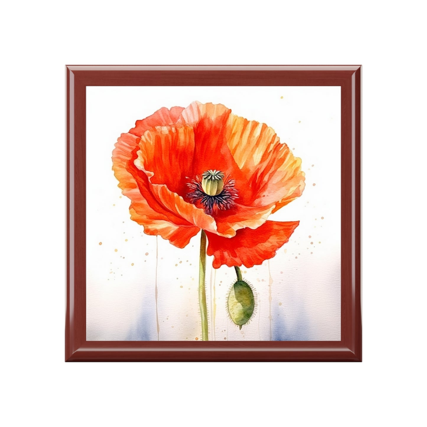 Watercolor Poppy Garden Jewelry Box: Unleash the Beauty of Nature