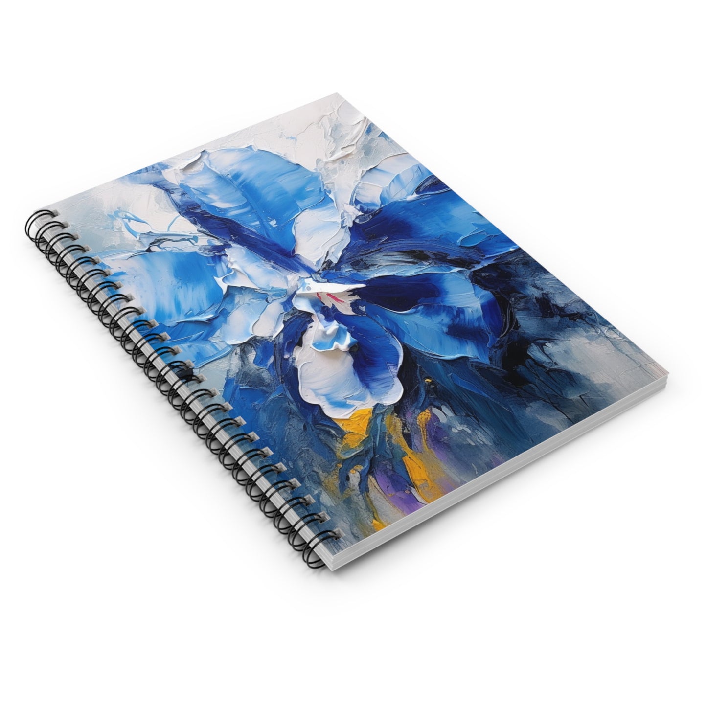 Spiral Notebook Ruled with Blue Orchid Drawing: A Delicate Tribute to Nature's Splendor