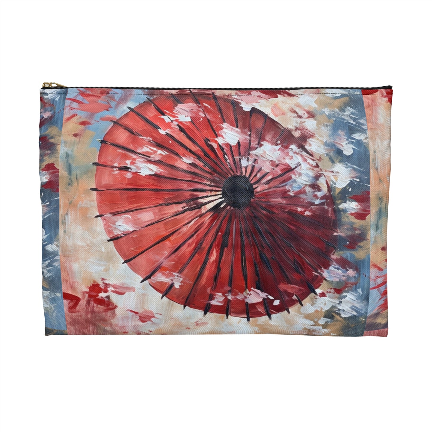 Abstract Japanese Umbrella Art Accessory Pouch: Where Art and Practicality Meet