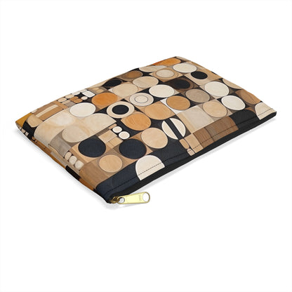 Geometric Simplicity in Earth Tones: Graphic Canvas Pouch