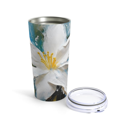 Ethereal Elegance: Tumbler featuring an Abstract Oil Painting of Jasmine