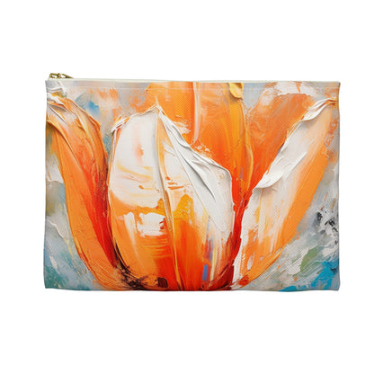 Accessory Pouch with Vibrant Orange Tulip: Embrace the Beauty of Nature