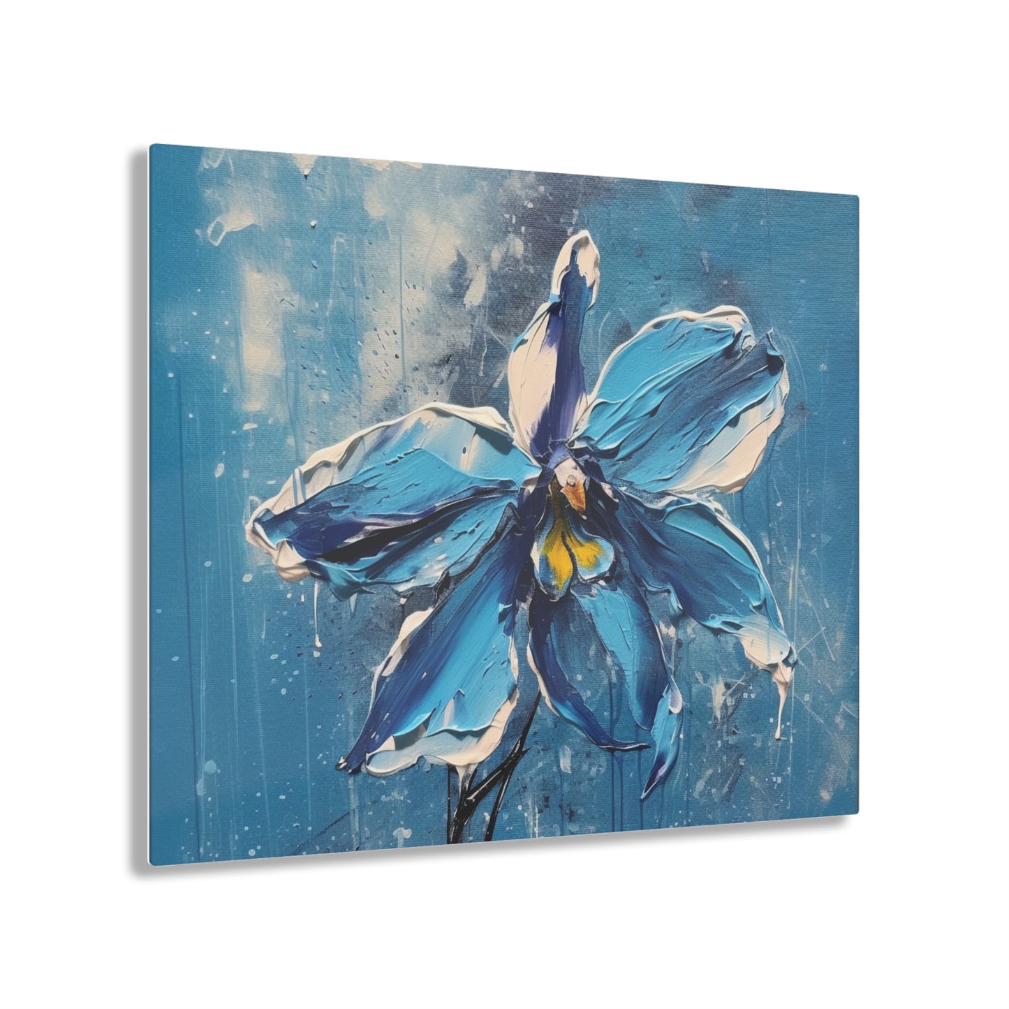 Abstract Backgrounds Acrylic Prints: Blue Orchid Bliss in Artistic Abstraction