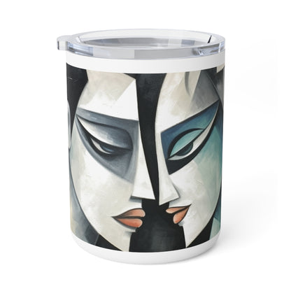 Insulated Coffee Mug with Cubist Art: Artistic Finesse and Abstract Flair