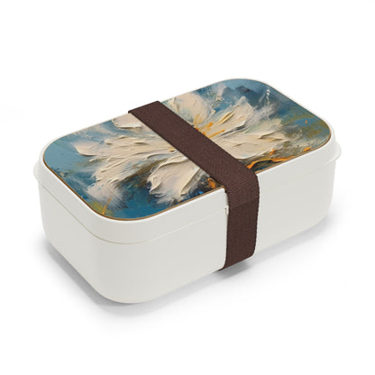 Nature's Serenade: Bento Box adorned with an Abstract Oil Painting of Jasmine