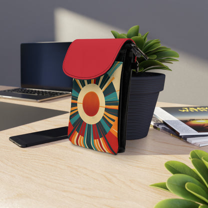 Minimalist Sunshine: Midcentury Modern Sun Small Cell Phone Wallet