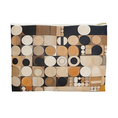 Geometric Simplicity in Earth Tones: Graphic Canvas Pouch