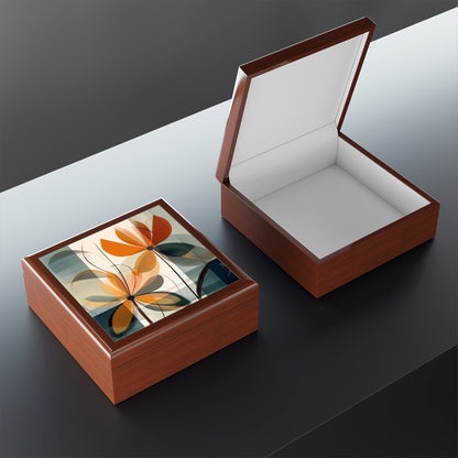 Botanical Chic: Flower Drawings and Minimalist Design Jewelry Box