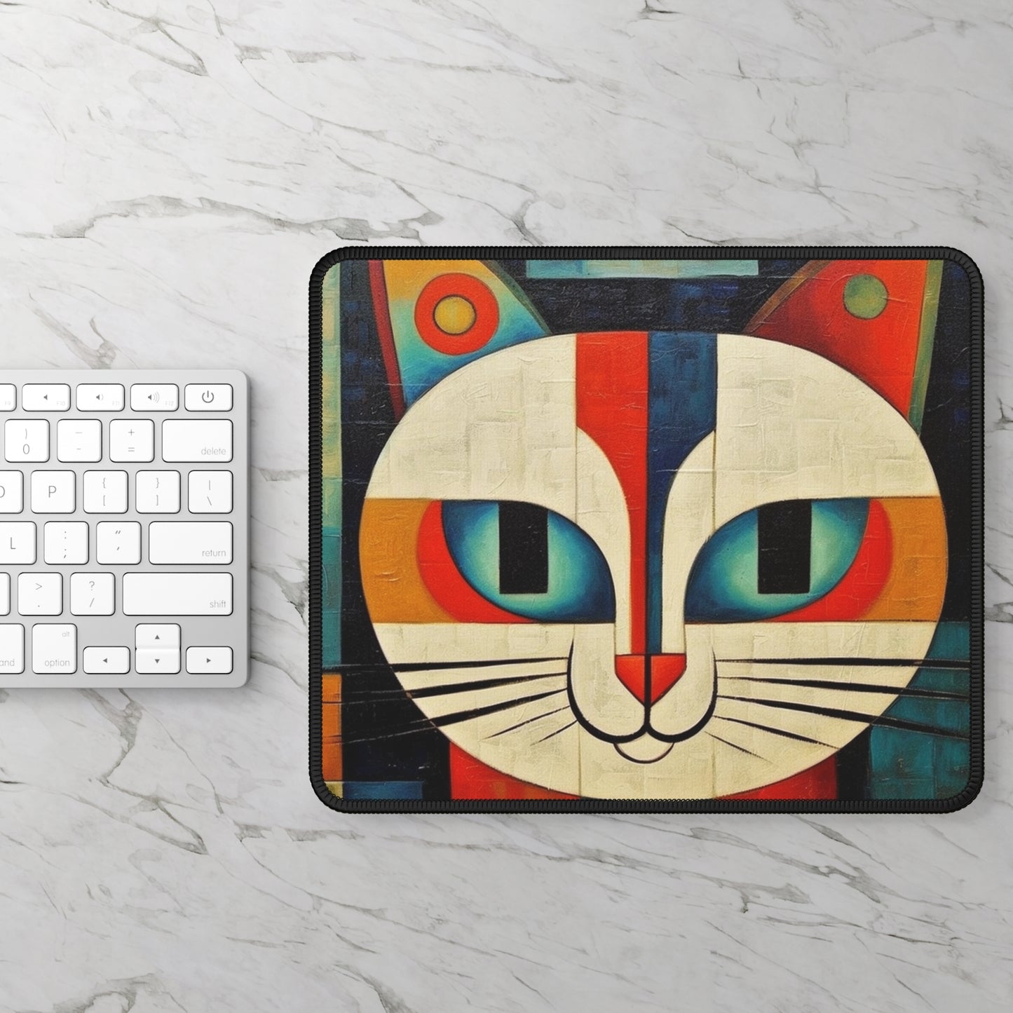 Artistic Vintage Vibes: Picasso-Inspired Midcentury Modern Gaming Mouse Pad for Retro Fashion