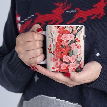 Blossoming Serenity: Ceramic Mug Capturing the Essence of Cherry Blossoms