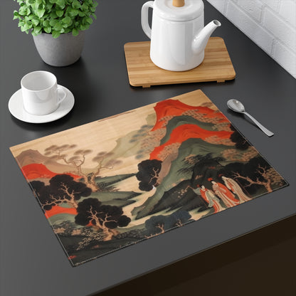 Custom Japanese Tapestry on a Placemat - Unique Artistic Expression