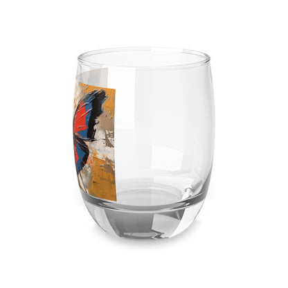 Bauhaus-Inspired Butterfly Wings: Whiskey Glass for Abstract Art Enthusiasts