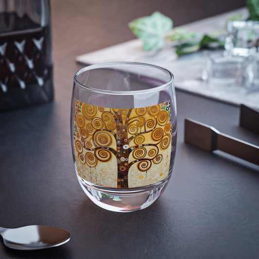 Captivating Artistry: The Tree of Life Whiskey Glass, Inspired by Gustav Klimt's Timeless Masterpiece