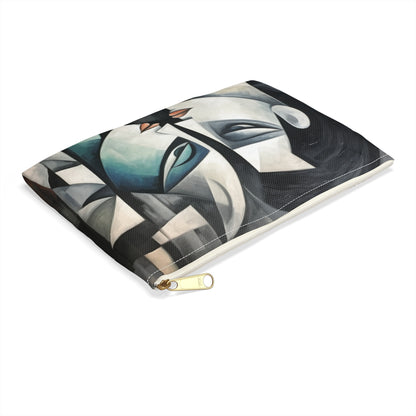 Accessory Pouch with Cubist Art: Finesse and Abstract Flair