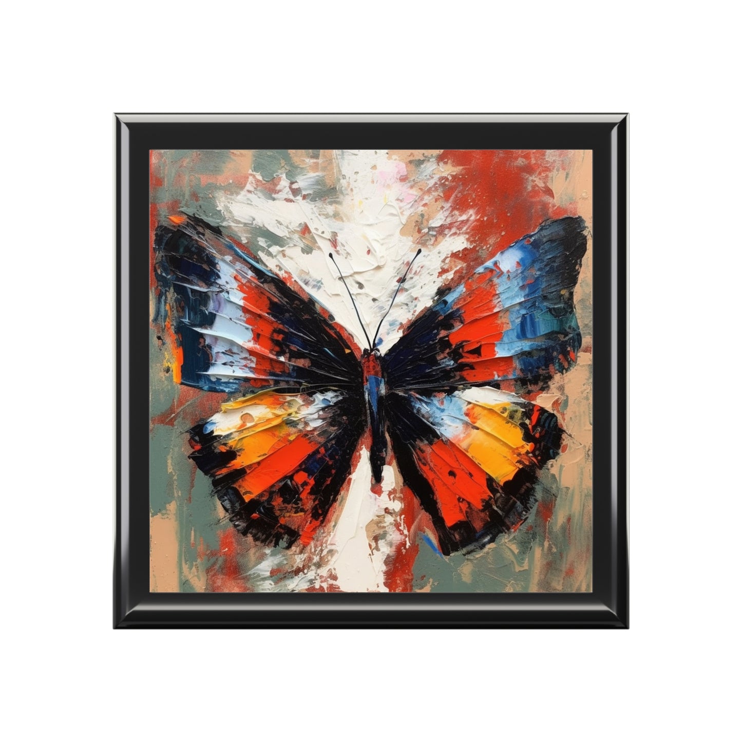 Jewelry Box with Bauhaus-Inspired Butterfly Drawing: A Harmonious Blend of Art and Functionality