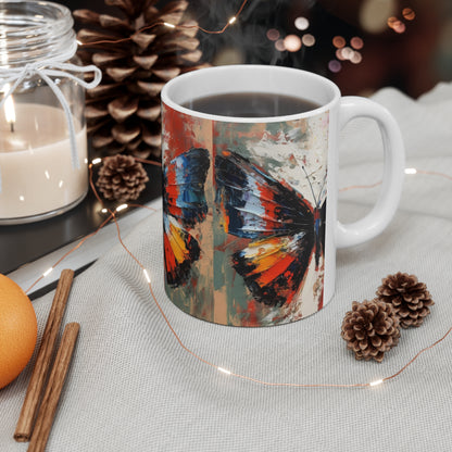 Ceramic Mug with Bauhaus Butterfly Drawing: A Harmonious Blend of Art and Functionality