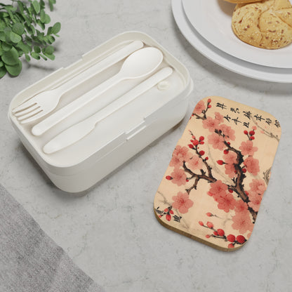 Floral Fusion: Bento Box Merging Cherry Blossom Beauty and Artistic Flower Drawings