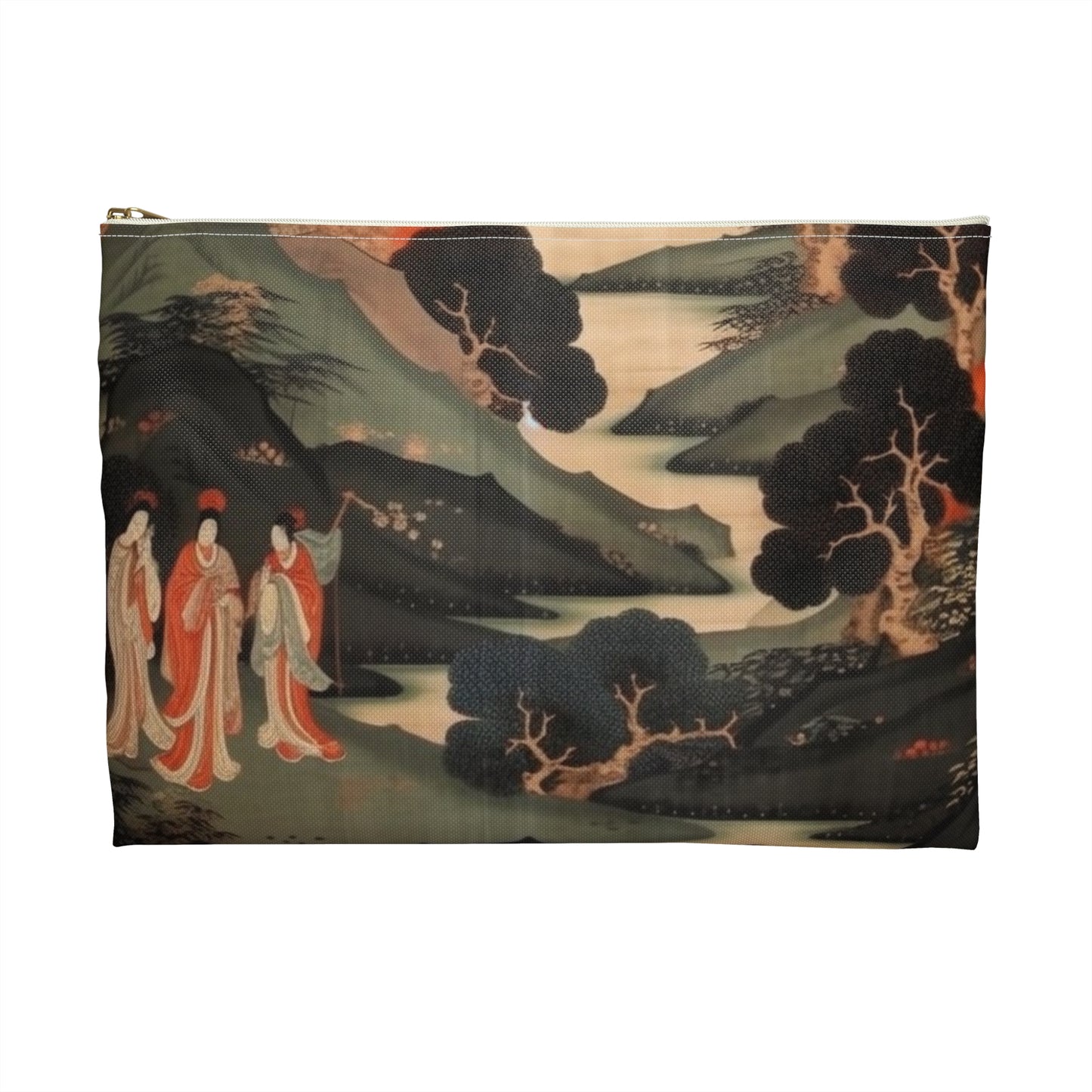 Custom Japanese Tapestry on a Accessory Pouch - Unique Artistic Expression