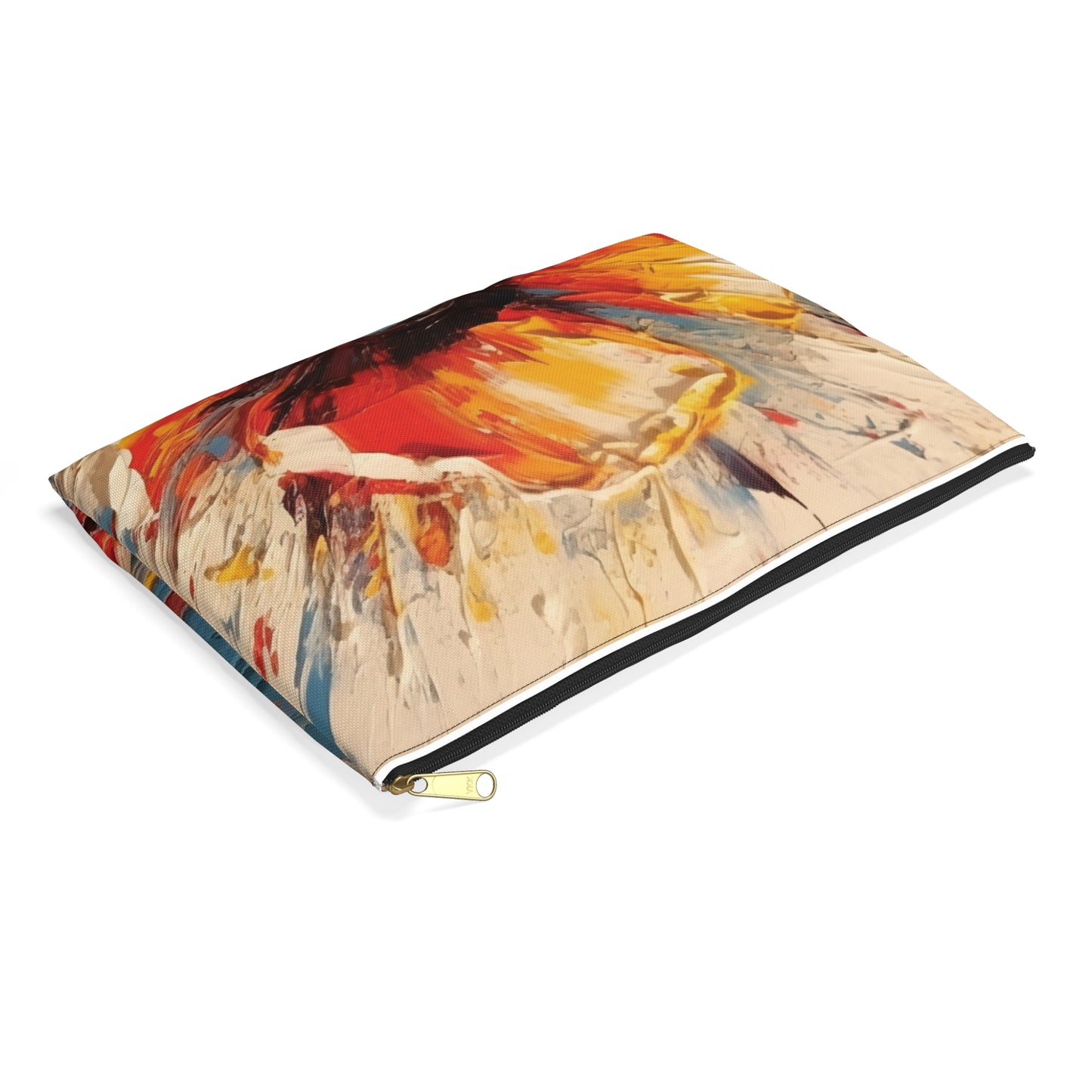 Poppy Symphony: Accessory Pouch with Abstract Floral Artwork