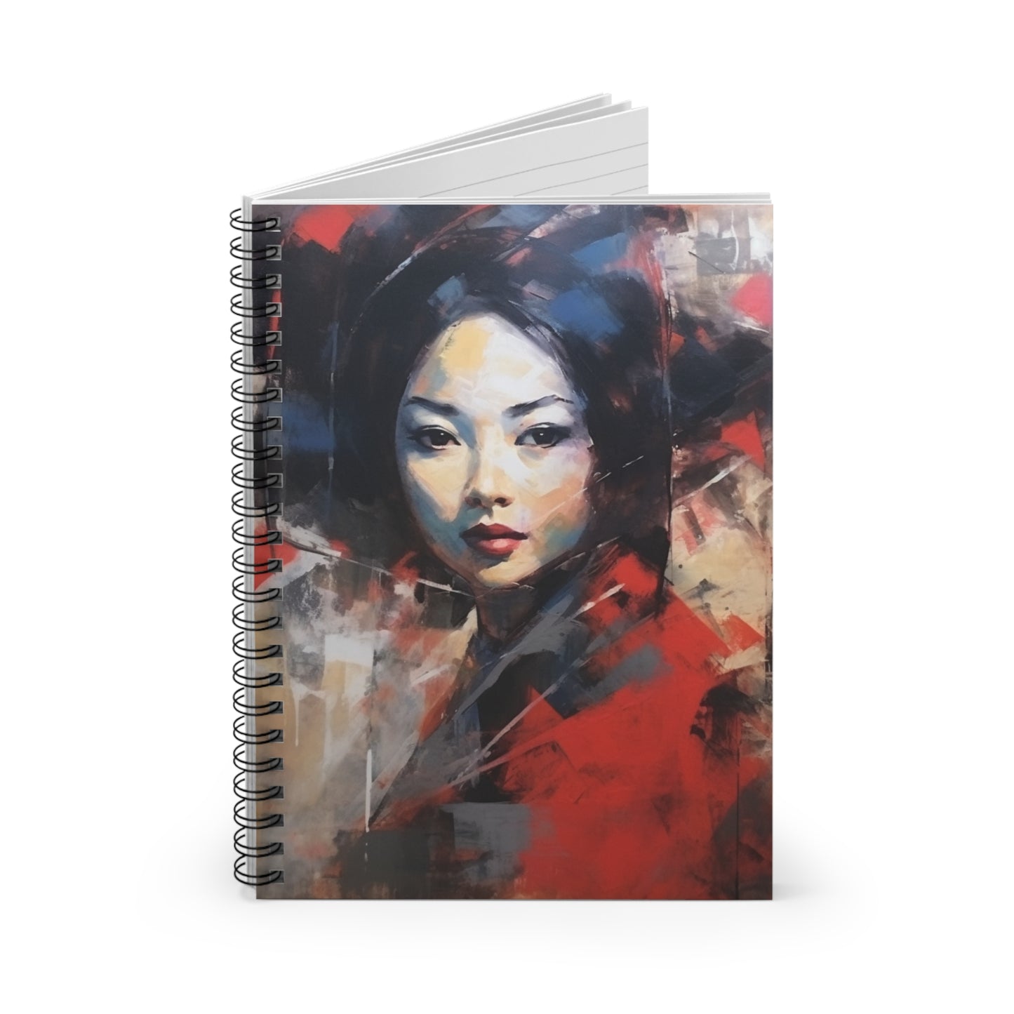 Abstract Backgrounds Spiral Notebook - Ruled Line: Harmonious Blends of Colors and Geisha Inspiration