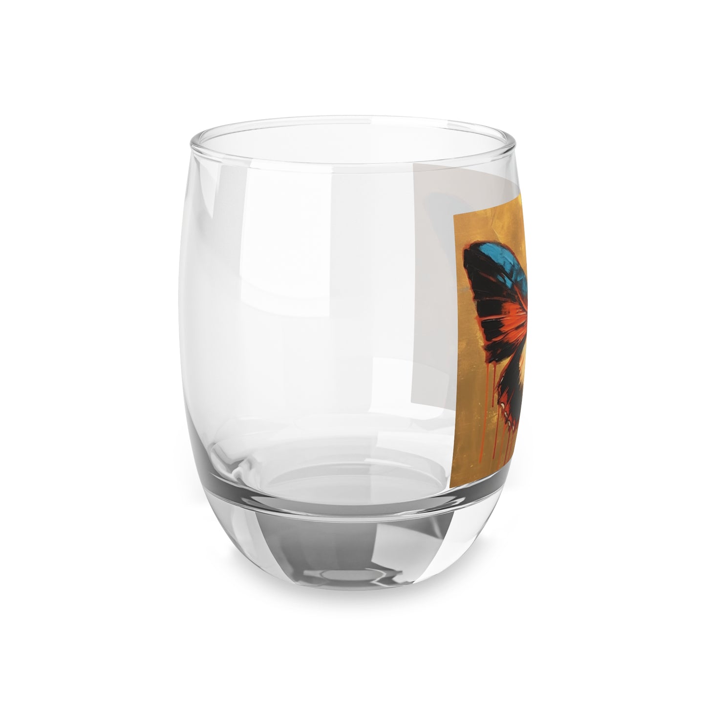 Whiskey Glass with Bauhaus Butterfly: A Fusion of Art and Nature