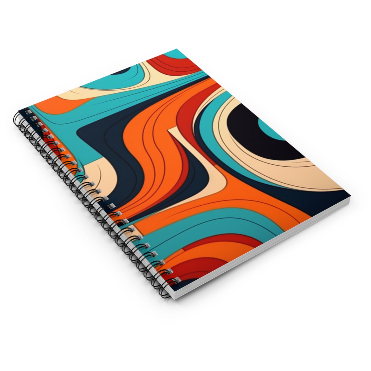 Midcentury Abstractions: Abstract-Inspired Spiral Notebook for Atomic Age Design