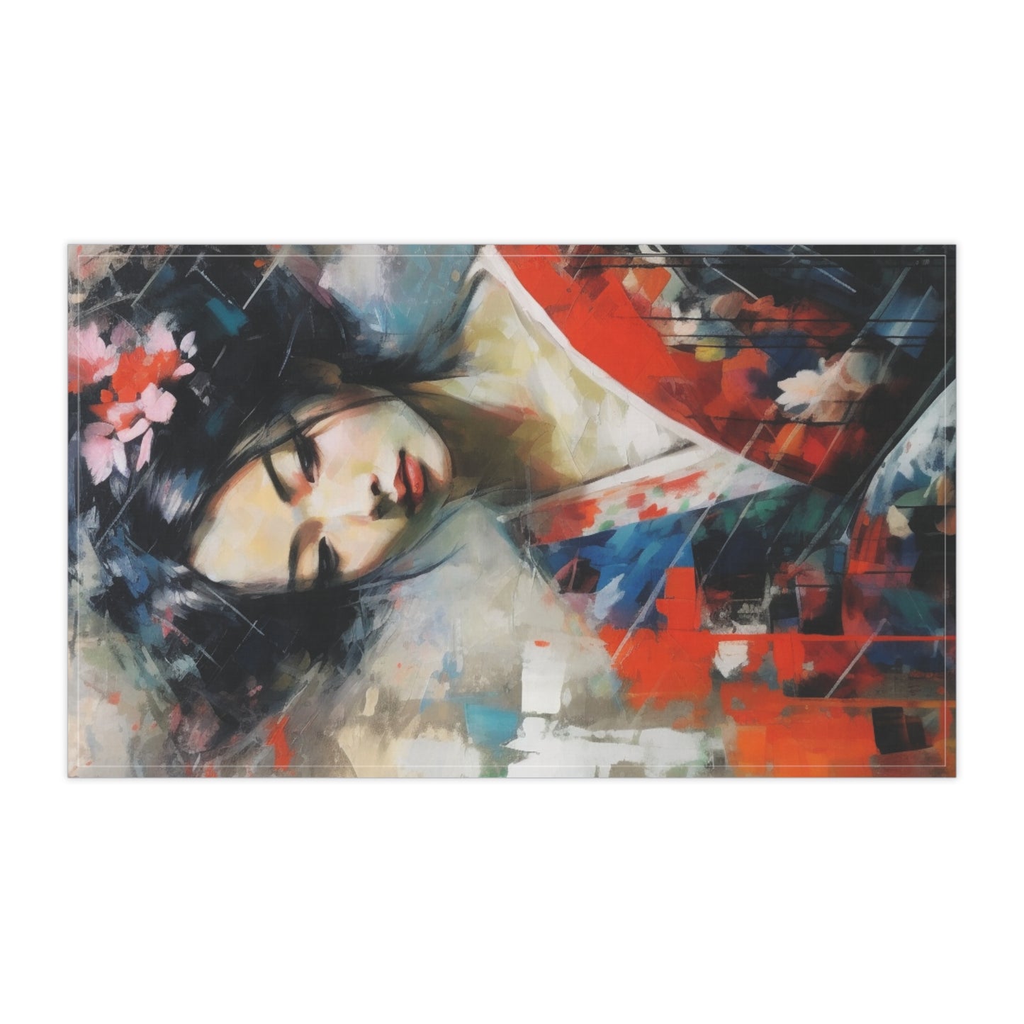 Kitchen Towel with Geisha Art: Japanese Artistic Flair