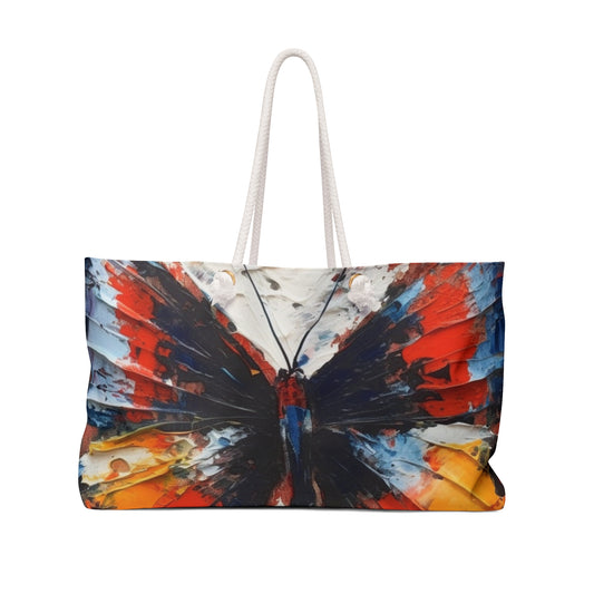 Weekender Bag with Bauhaus-Inspired Butterfly Drawing: A Harmonious Blend of Art and Functionality