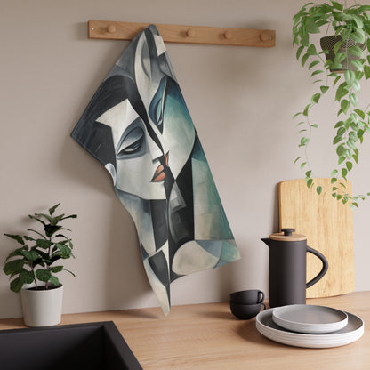 Kitchen Towel with Cubist Art: Artistic Finesse and Abstract Flair