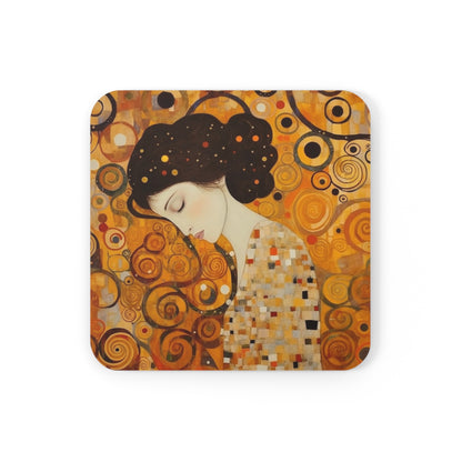 Gustav Klimt Inspired Corkwood Coaster Set: A Tribute to the Iconic Art of the Vienna Secession