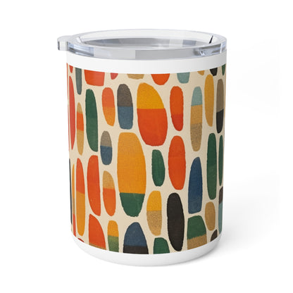 Translucent Elegance: Primary Abstraction Insulated Coffee Mug