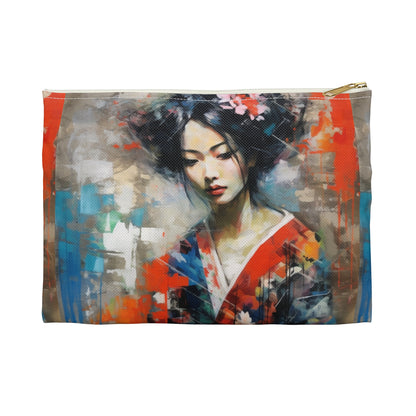 Accessory Pouch with Geisha Art: Style with Japanese Artistic Flair