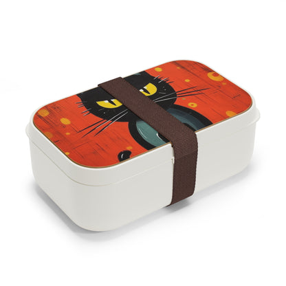 Fashionably Retro Feline: Midcentury Modern Bento Box with a Vintage Cat-Inspired Flair