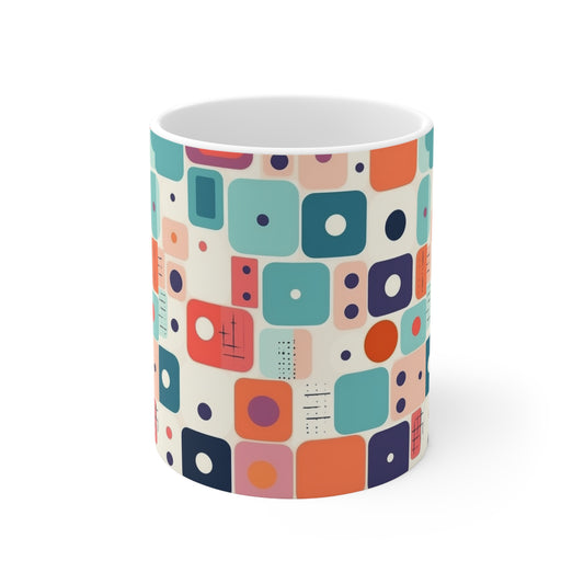 Retro Chic: Atomic Age-Inspired Mug with Midcentury Modern Design and 1960s Fashion