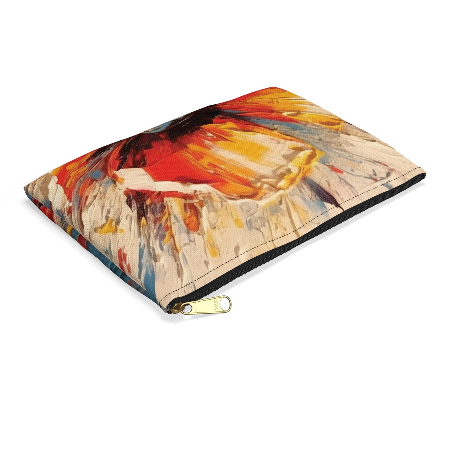 Poppy Symphony: Accessory Pouch with Abstract Floral Artwork