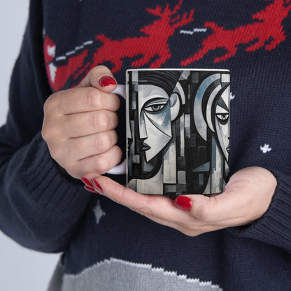 Cubist Paintings Ceramic Mug: Captivating Brush Strokes