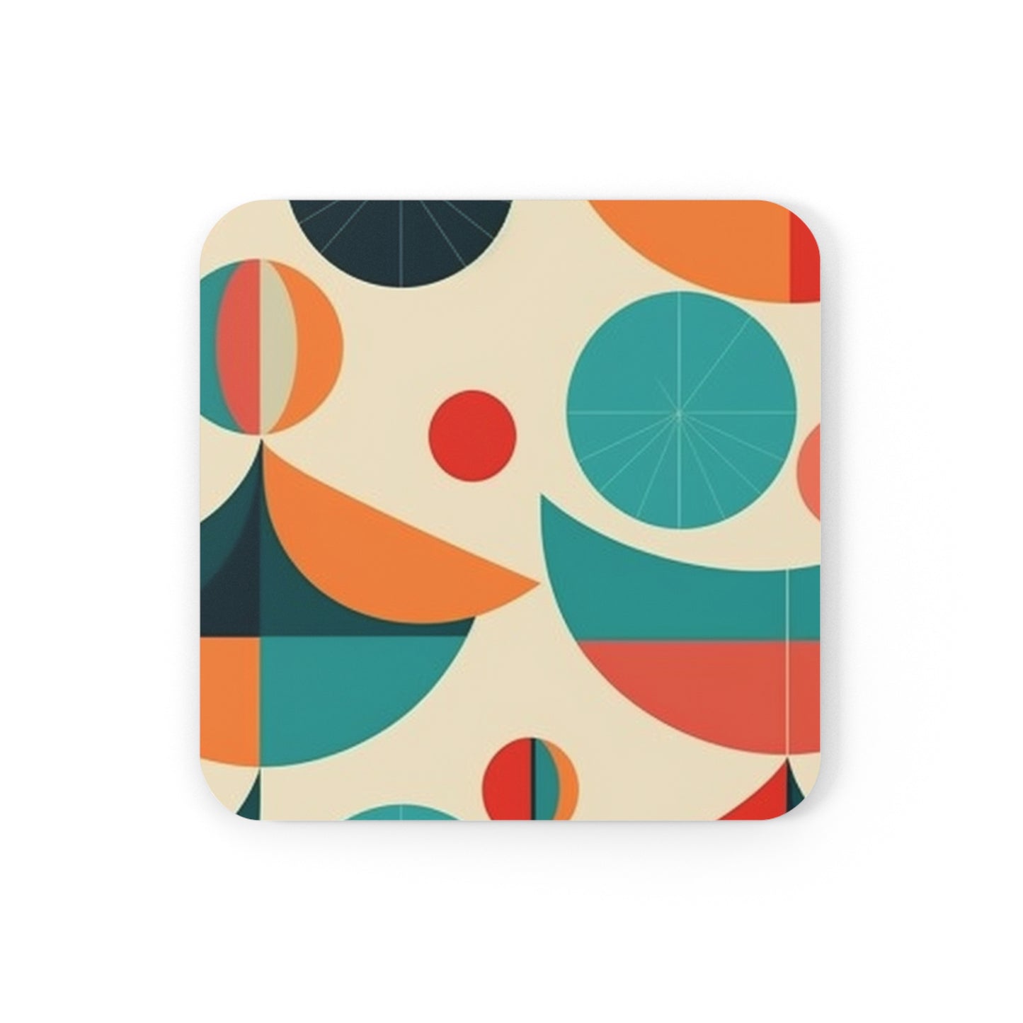 Retro Sophistication: 1960s Fashion-Inspired Midcentury Modern Corkwood Coaster Set