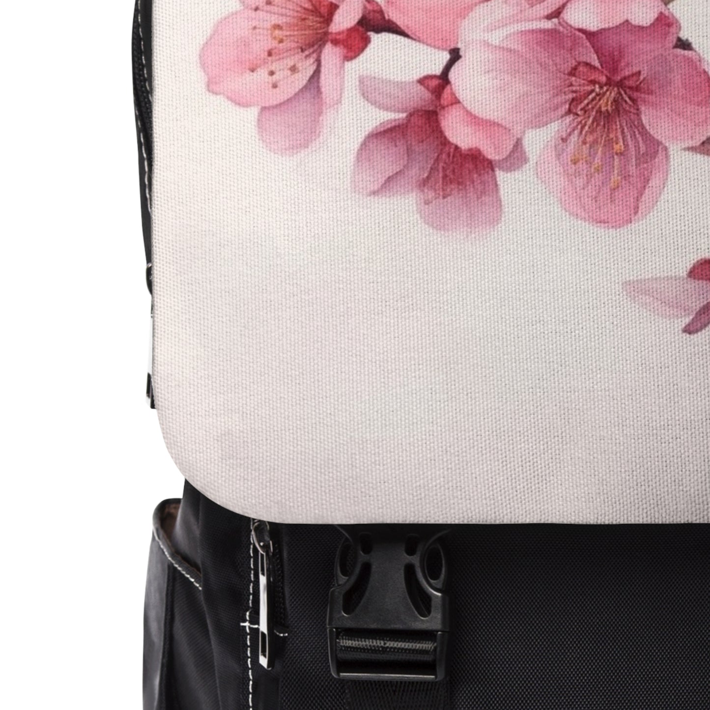 Artistic Flourish: Floral Watercolor Cherry Blossom Unisex Casual Shoulder Backpack