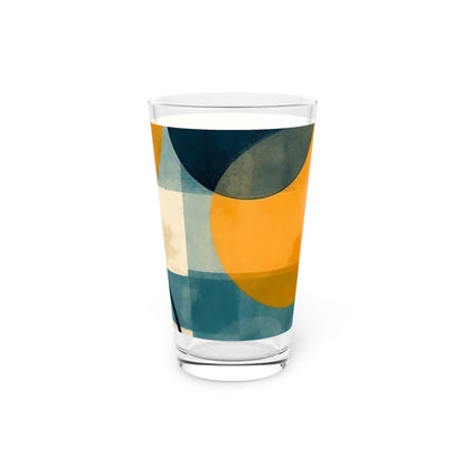 Geometric Vintage Glam: Midcentury Modern Pint Glass with 1950s Fashion Influence