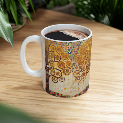 Captivating Artistry: The Tree of Life Ceramic Mug, Inspired by Gustav Klimt's Timeless Masterpiece