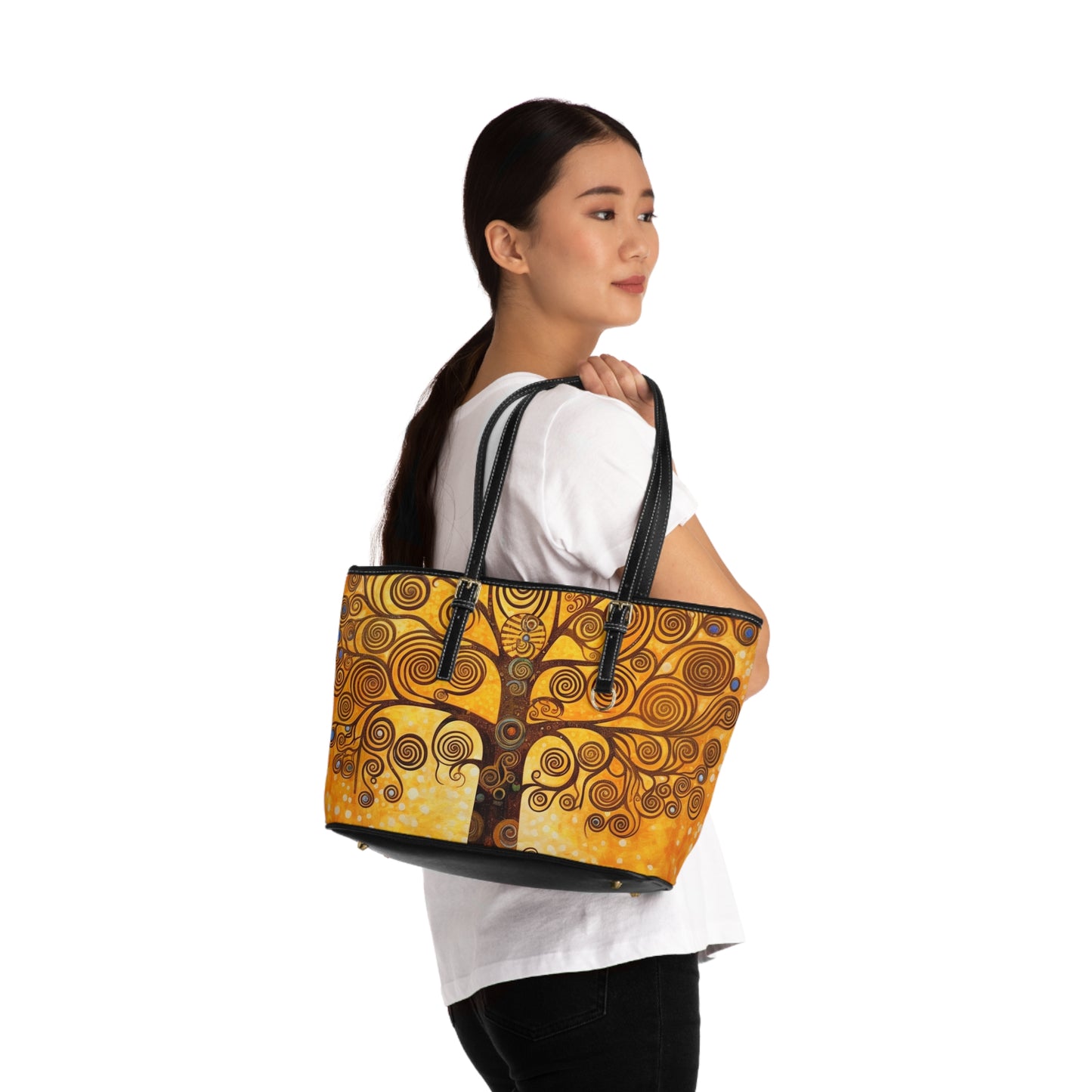 The Tree of Life PU Leather Shoulder Bag: A Modern Art Tribute to Gustav Klimt