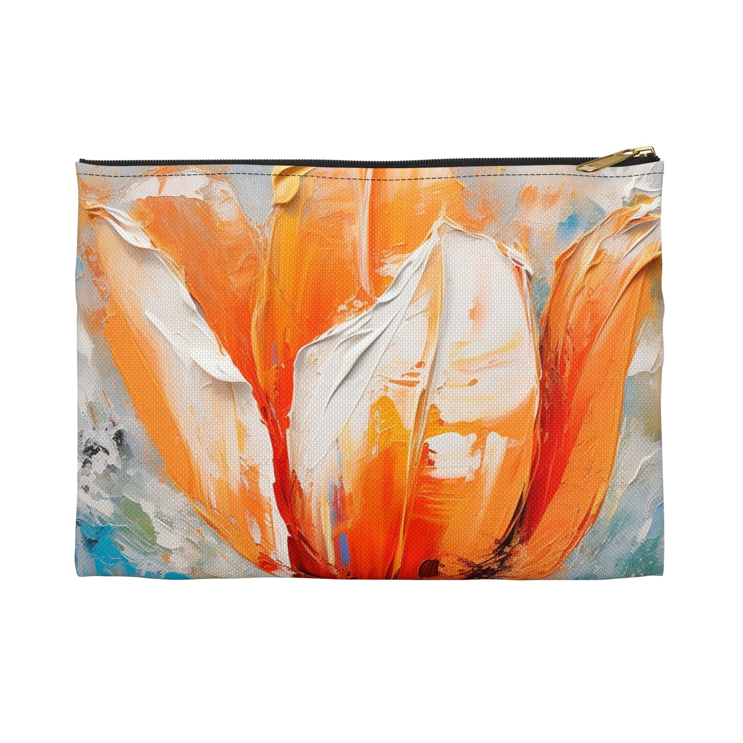 Accessory Pouch with Vibrant Orange Tulip: Embrace the Beauty of Nature