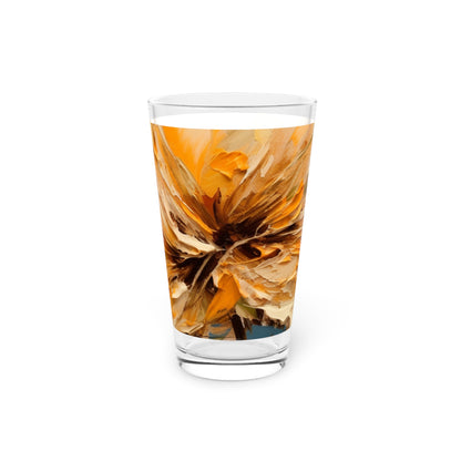 A Brush of Nature's Elegance: Pint Glass for Artistic Flower Lovers