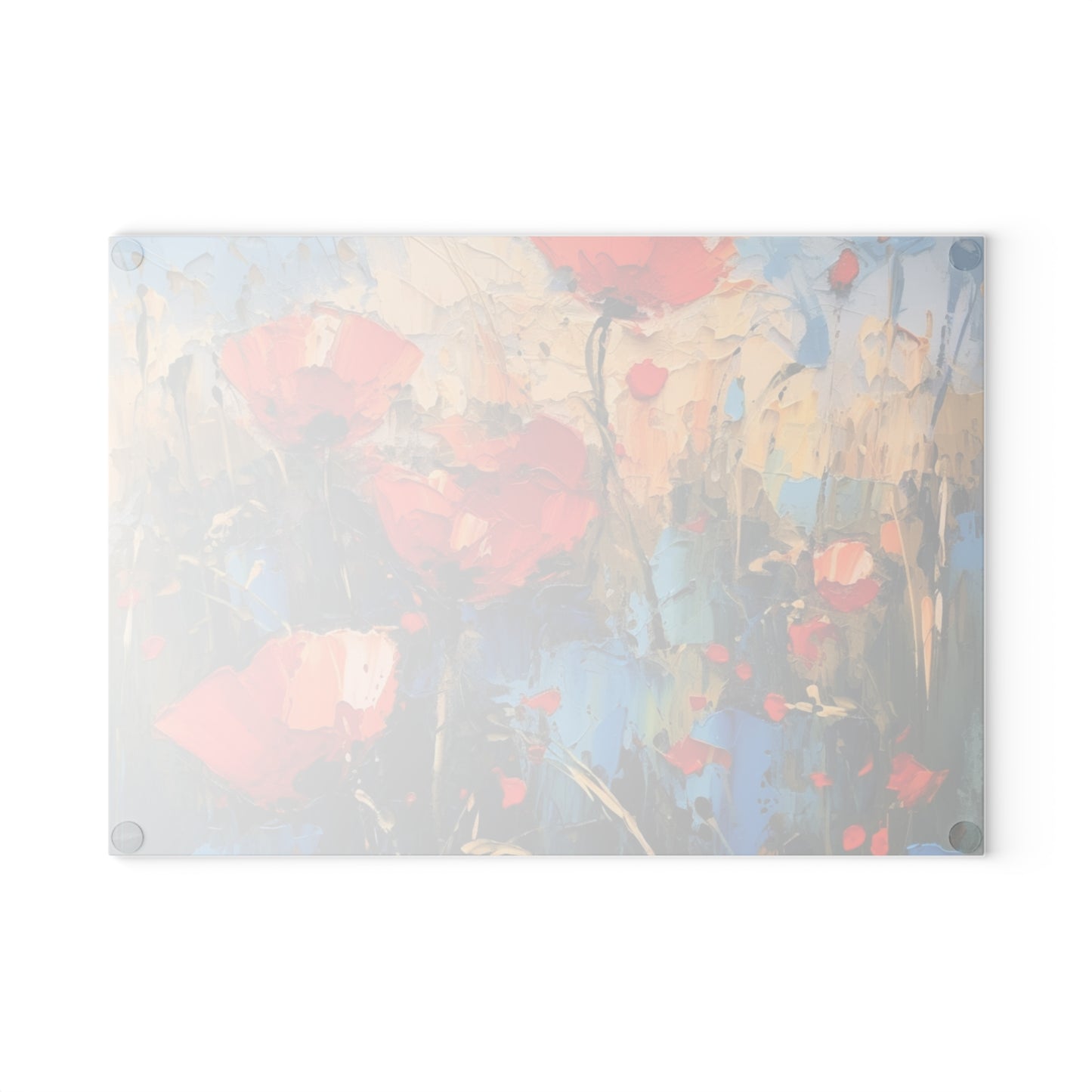 Glass Cutting Board Paradise: Abstract Poppy Artwork