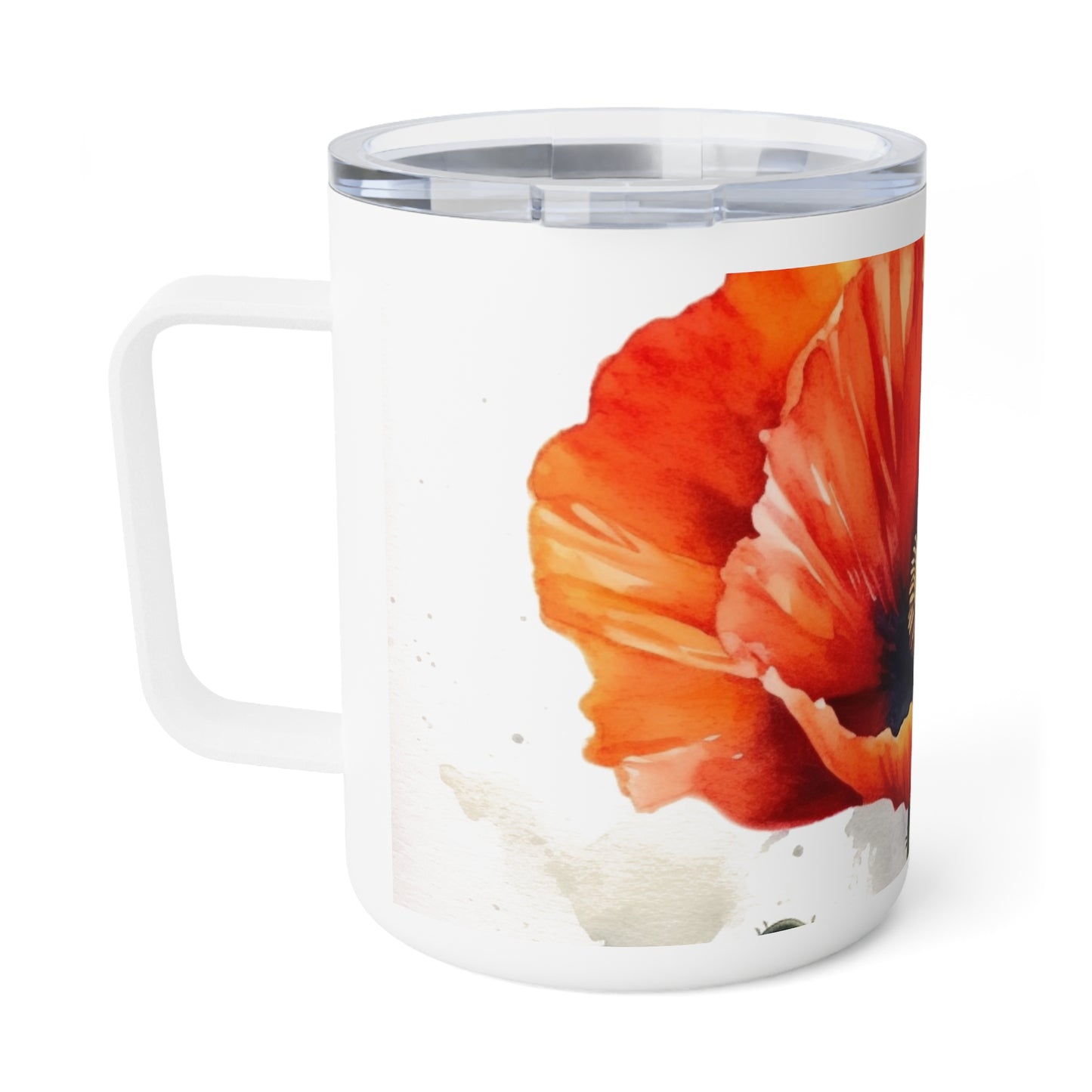 Stunning Poppy Flower Watercolor Insulated Coffee Mug: A Blossoming Experience