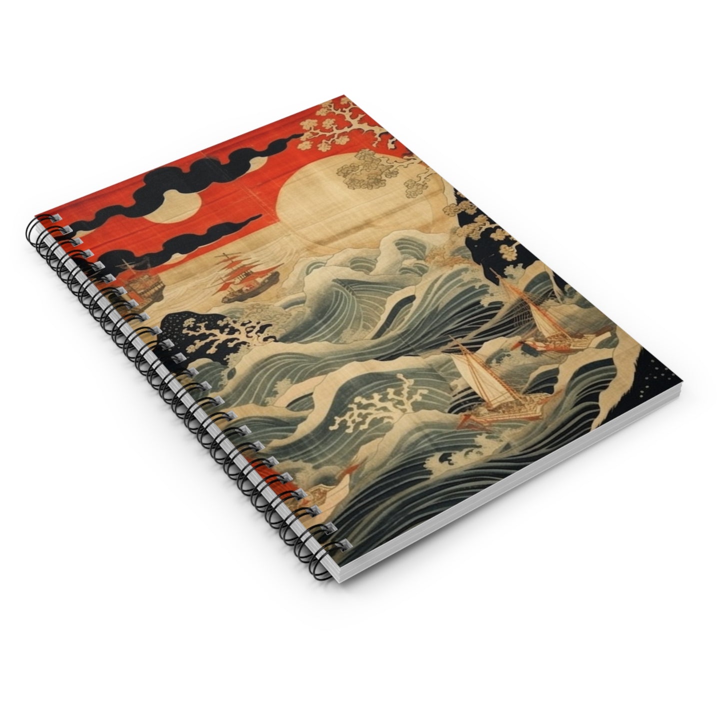 Artistic Fusion - Where Japanese Tapestry Meets the Perfect Spiral Notebook