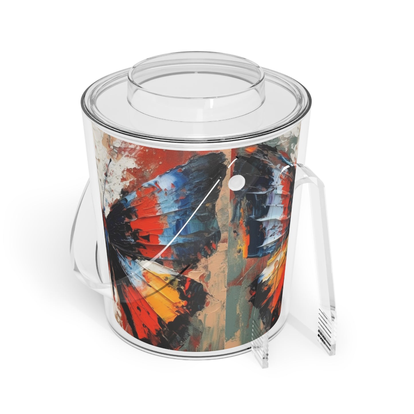 Ice Bucket with Tongs with Bauhaus-Inspired Butterfly Drawing: A Harmonious Blend of Art and Functionality