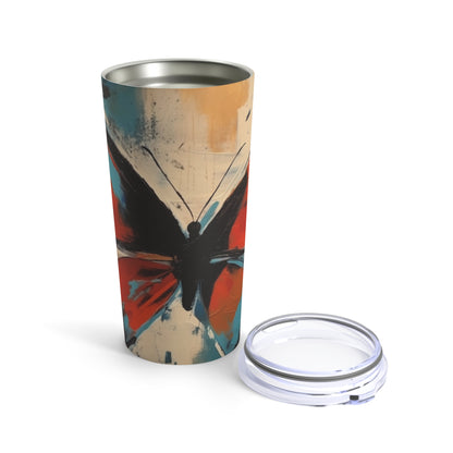 Tumbler with Bauhaus-Inspired Butterfly: Embrace the Subtle Elegance of Nature