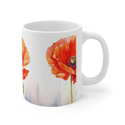 Indulge in Artistic Sips with Watercolor Flower Drawings Ceramic Mug